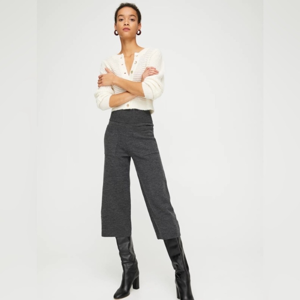 Aritzia Wilfred Brion Gray Merino Wool Pants Size Small